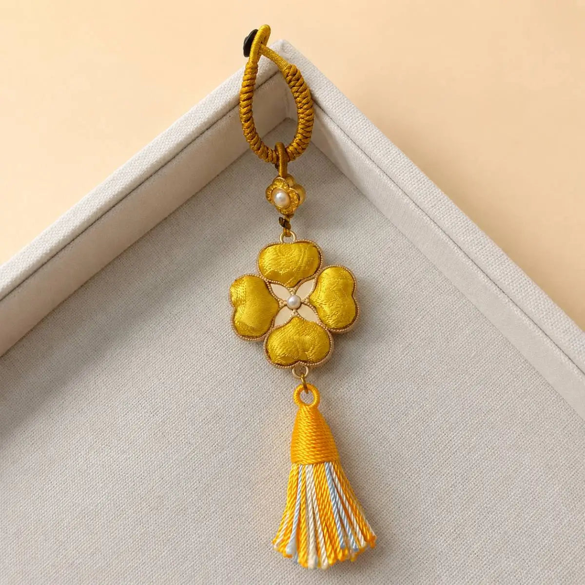 Four-Leaf Blessing | Handcrafted Four-Leaf Clover Bag Charm