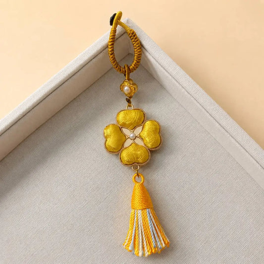 Four-Leaf Blessing | Handcrafted Four-Leaf Clover Bag Charm