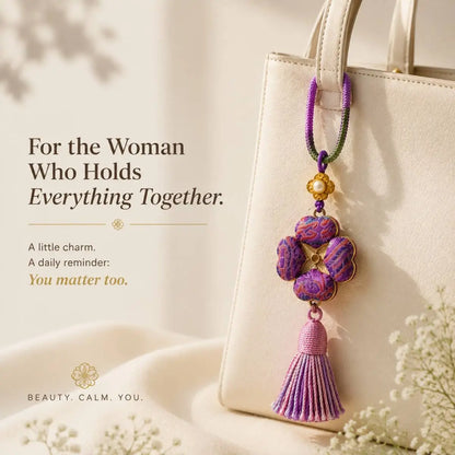 Four-Leaf Blessing | Handcrafted Four-Leaf Clover Bag Charm